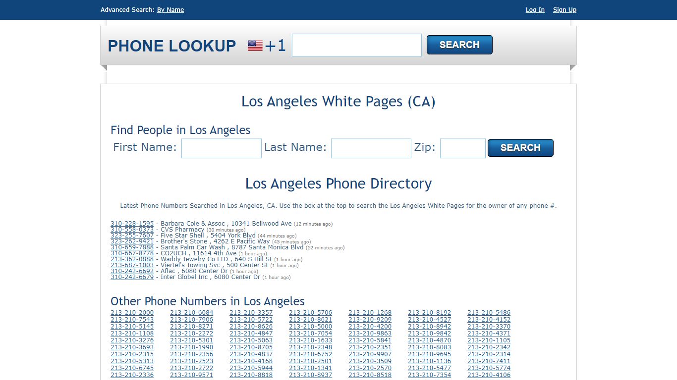 Los Angeles White Pages - Los Angeles Phone Directory Lookup - Phone Lookup