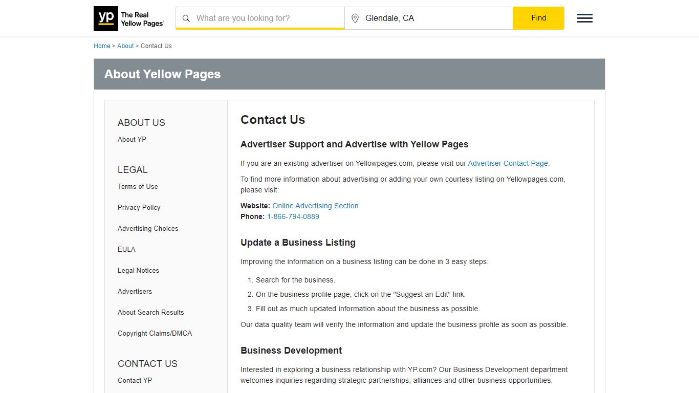 Contact Us - YellowPages.com